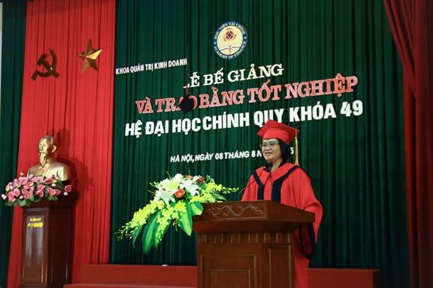         PGS.TS. Trương Thị Thủy – Phó giám đốc Học viện tài chính phát biểu tại buổi lễ