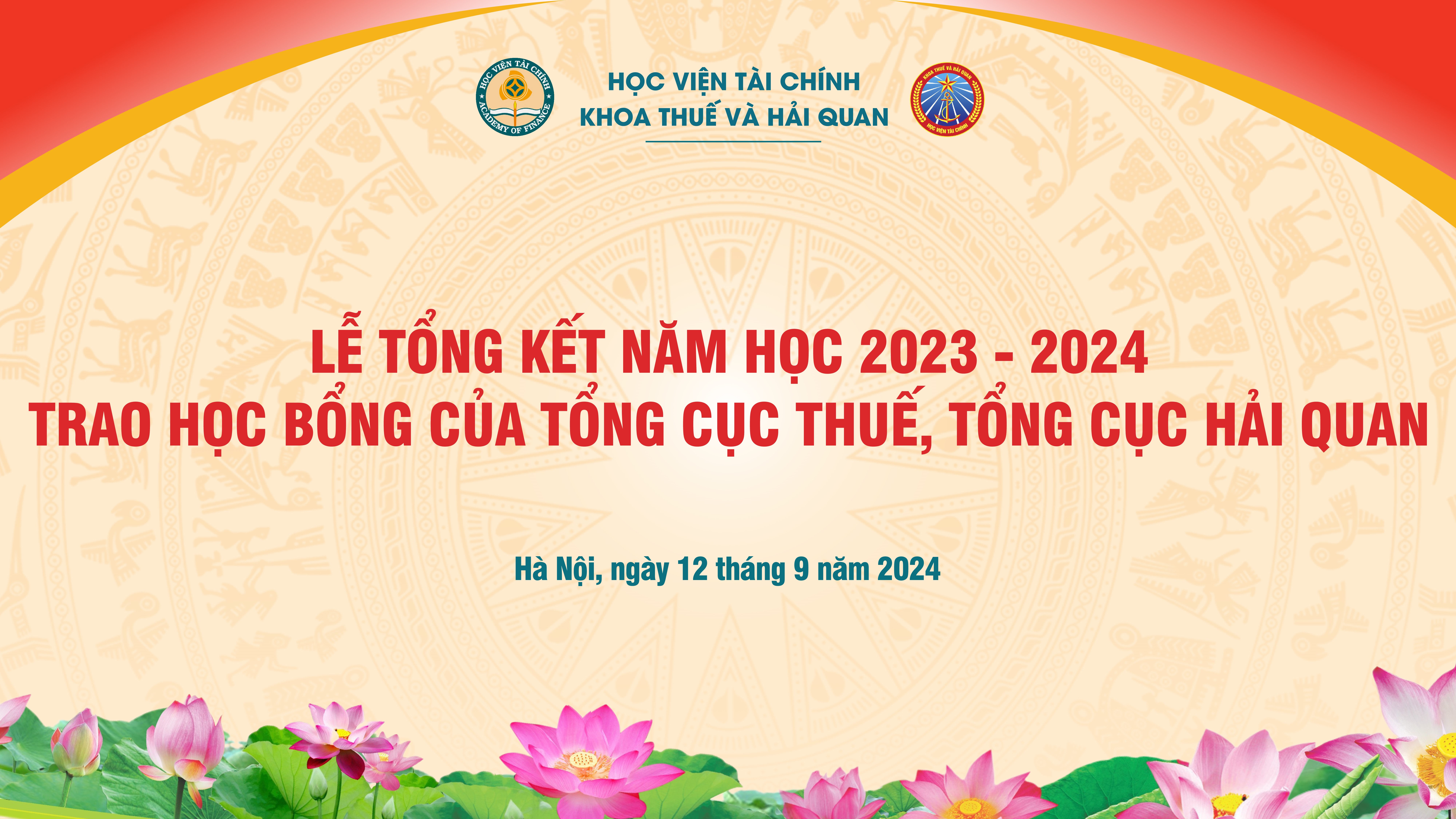 TỔNG KẾT NĂM HỌC 2023-2024 KHỐI SINH VIÊN KHOA THUẾ VÀ HẢI QUAN VÀ TRAO HỌC BỔNG CỦA TỔNG CỤC THUẾ, TỔNG CỤC HẢI QUAN: SINH VIÊN KHOA THUẾ VÀ HẢI QUAN ĐỨNG ĐẦU HỌC VIỆN VỀ THÀNH TÍCH NGHIÊN CỨU KHOA HỌC